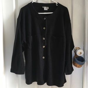 Fuzzy fleece button-up sweatshirt